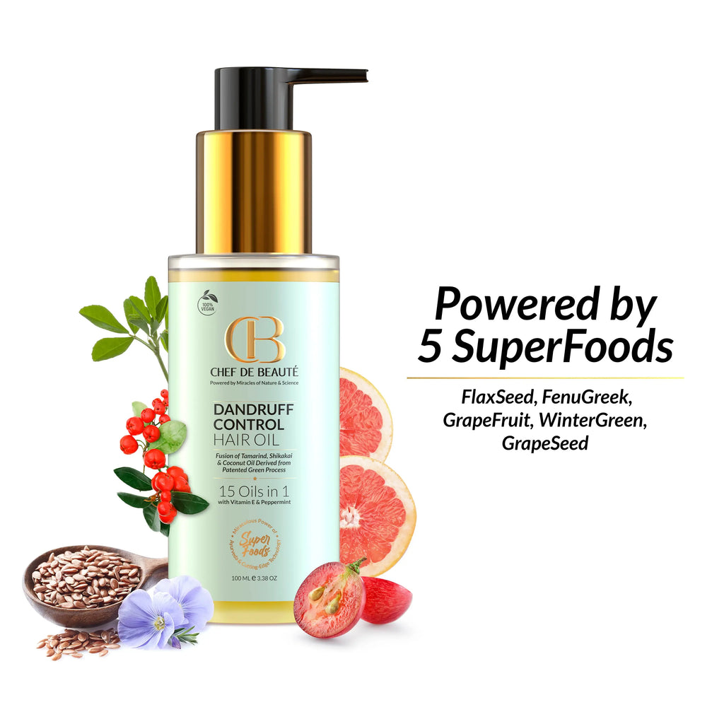 CDB's SuperFoods Powered Anti Dandruff Hair and Scalp Massage Oil with FusionTech chef de beauté