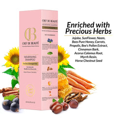 CDB's SuperFoods Powered Shampoo For Split Ends, Frizzy, Dry and Damaged Hair with FusionTech CHEF DE BEAUTÉ