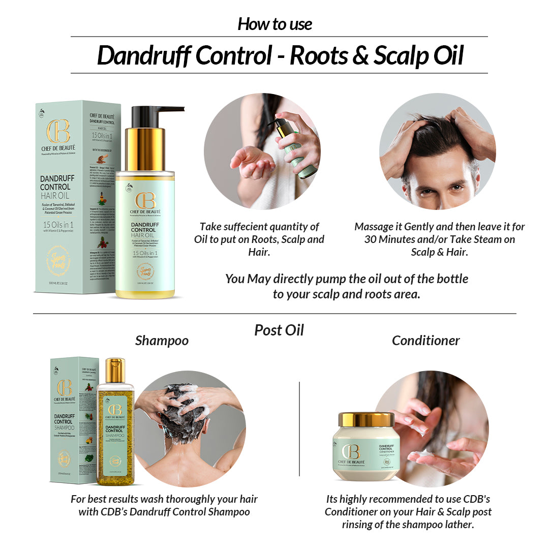 CDB's Dandruff Control 100% Natural Hair Oil Powered by SuperFoods & FusionTech 100ML