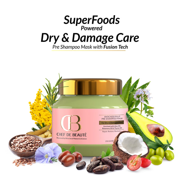 CDB's Hair Mask to Fight Frizz, Split Ends, Dry & Damaged Hair Powered by SuperFoods & FusionTech - 250 GMS