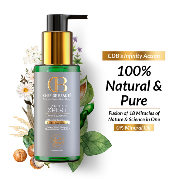 CDB's Hair Oil for MEN - 100% Natural - Powered by SuperFoods & FusionTech - 100 ML